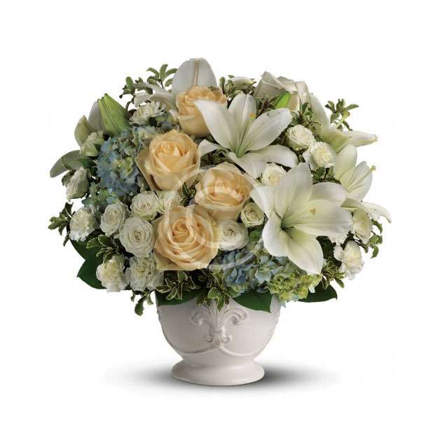 White Roses Basket